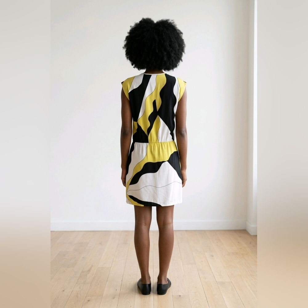 Diane von Furstenbeeg Abstract Print Draped Wrap Silk Dress Size 6 - Picture 3 of 12